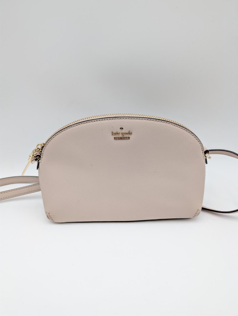 Kate Spade Crossbody Bag Womens Small Pink Leather Dome Zip Chain Strap Purse